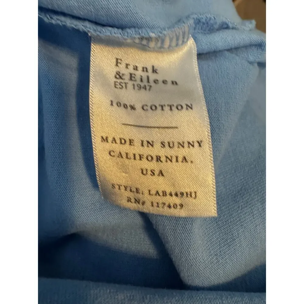 Frank & Eileen Cory Vintage Muscle Tee Dress Blue Cotton Made USA Large
